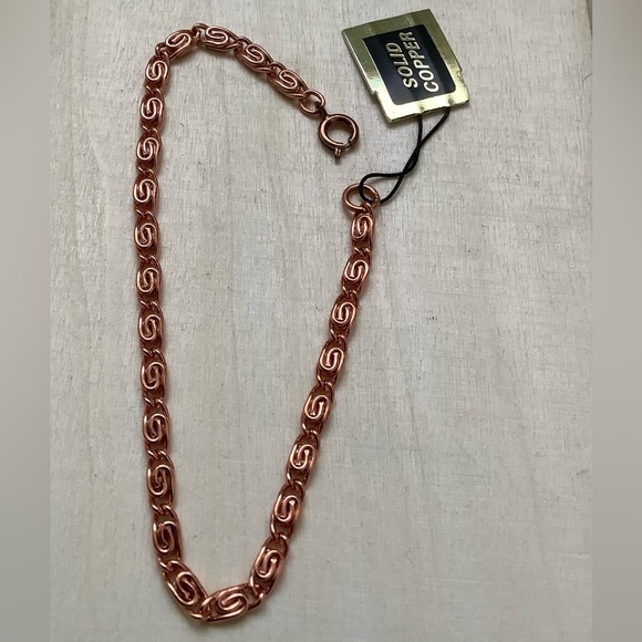 New vintage SOLID COPPER scroll chain bracelet - Picture 5 of 6